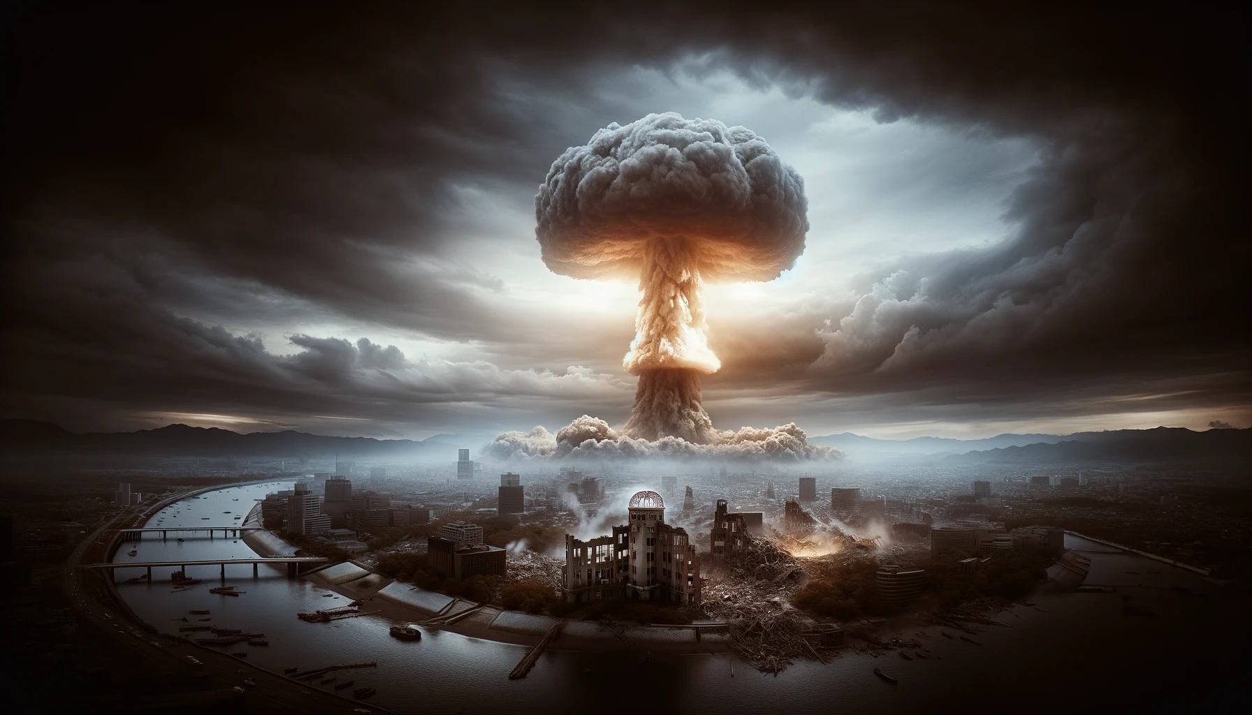 La premiĂšre ataque atomique de l'histoire 7 Image de la premiĂšre attaque atomique de l'histoire sur Hiroshima.